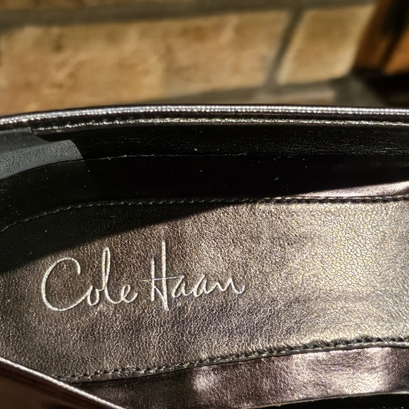 Cole Haan Air Elly OT Ballet Wedge Flats Silver Metallic Sz 7.6 #D24279 - Picture 5 of 11